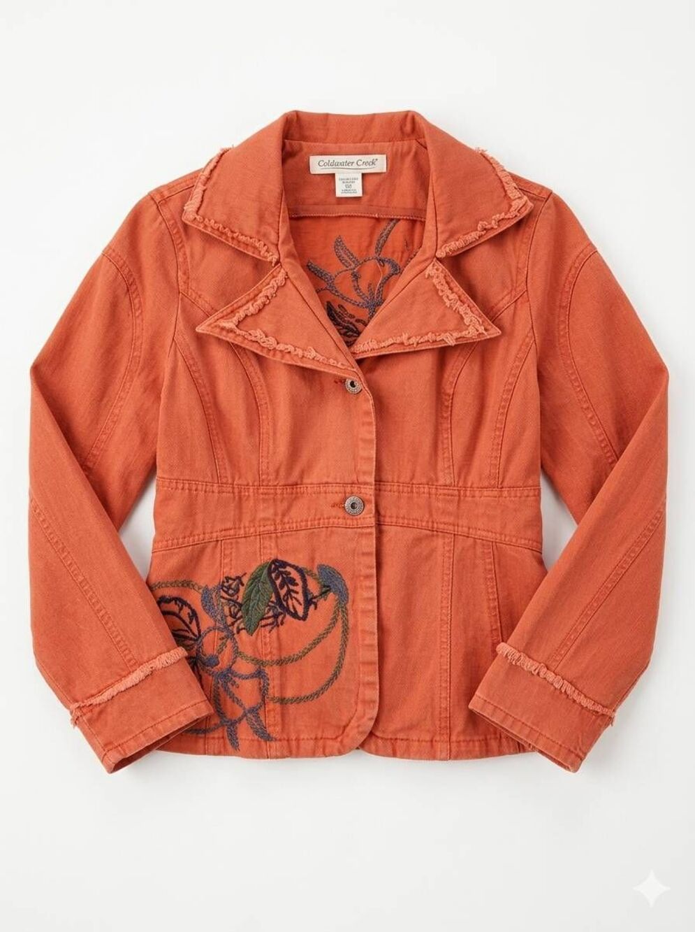 ☔️💜Diane Von Furstenberg Terracotta Burnt Orange Denim Blazer Jacket Size 6